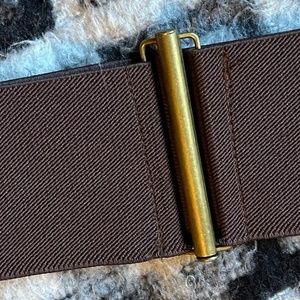 Retro-50s elastic waist belt, dark brown